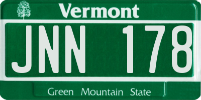 VT license plate JNN178