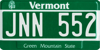 VT license plate JNN552