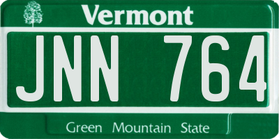 VT license plate JNN764