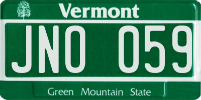 VT license plate JNO059