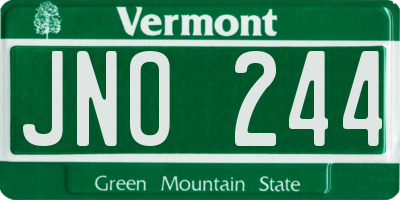 VT license plate JNO244