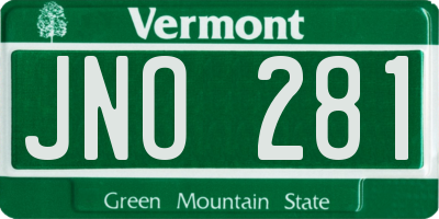 VT license plate JNO281