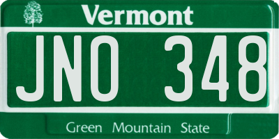 VT license plate JNO348