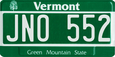 VT license plate JNO552