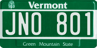 VT license plate JNO801