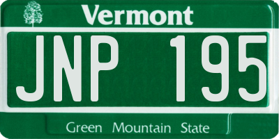 VT license plate JNP195