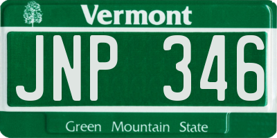 VT license plate JNP346
