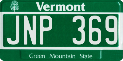 VT license plate JNP369