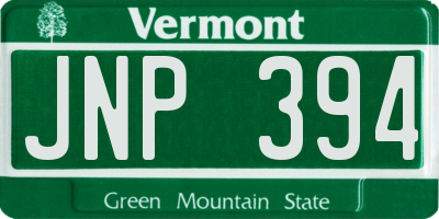 VT license plate JNP394