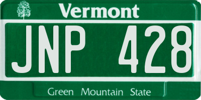 VT license plate JNP428
