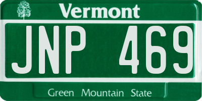 VT license plate JNP469