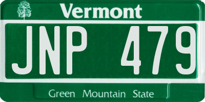 VT license plate JNP479