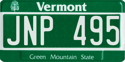 VT license plate JNP495