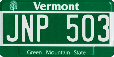 VT license plate JNP503