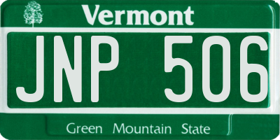 VT license plate JNP506
