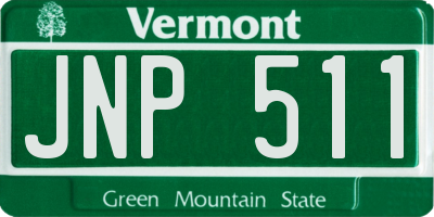 VT license plate JNP511