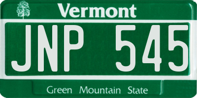 VT license plate JNP545