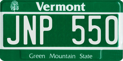 VT license plate JNP550