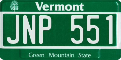 VT license plate JNP551