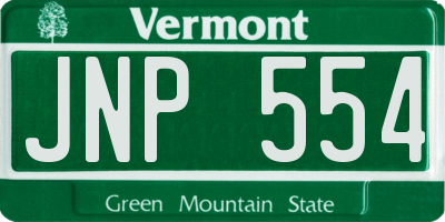 VT license plate JNP554