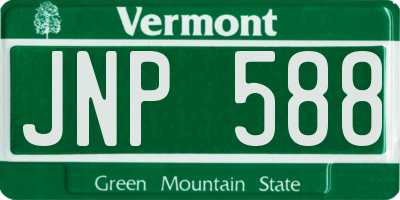 VT license plate JNP588