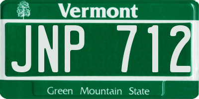 VT license plate JNP712