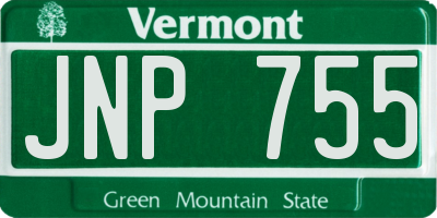 VT license plate JNP755
