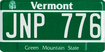VT license plate JNP776