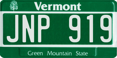 VT license plate JNP919