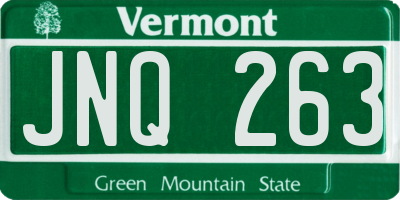 VT license plate JNQ263
