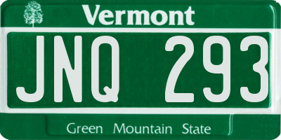 VT license plate JNQ293