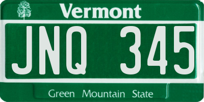VT license plate JNQ345