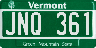 VT license plate JNQ361