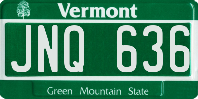 VT license plate JNQ636