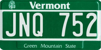 VT license plate JNQ752