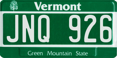 VT license plate JNQ926