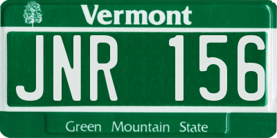 VT license plate JNR156