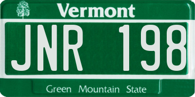 VT license plate JNR198