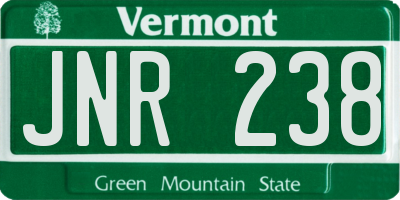 VT license plate JNR238