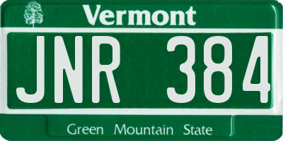 VT license plate JNR384