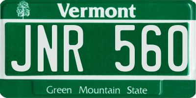 VT license plate JNR560