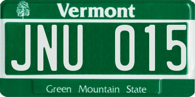 VT license plate JNU015