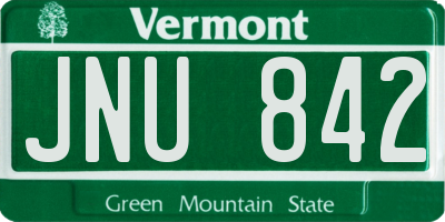VT license plate JNU842