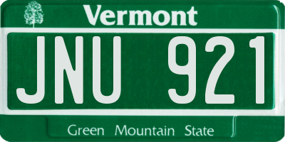 VT license plate JNU921