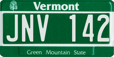 VT license plate JNV142