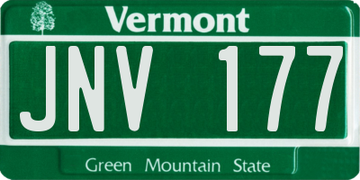 VT license plate JNV177