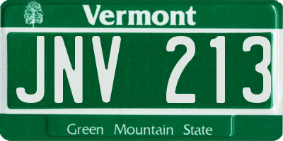 VT license plate JNV213