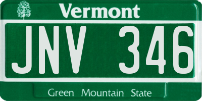 VT license plate JNV346
