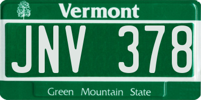VT license plate JNV378