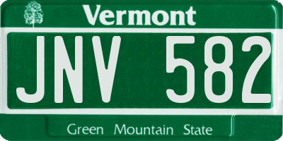VT license plate JNV582